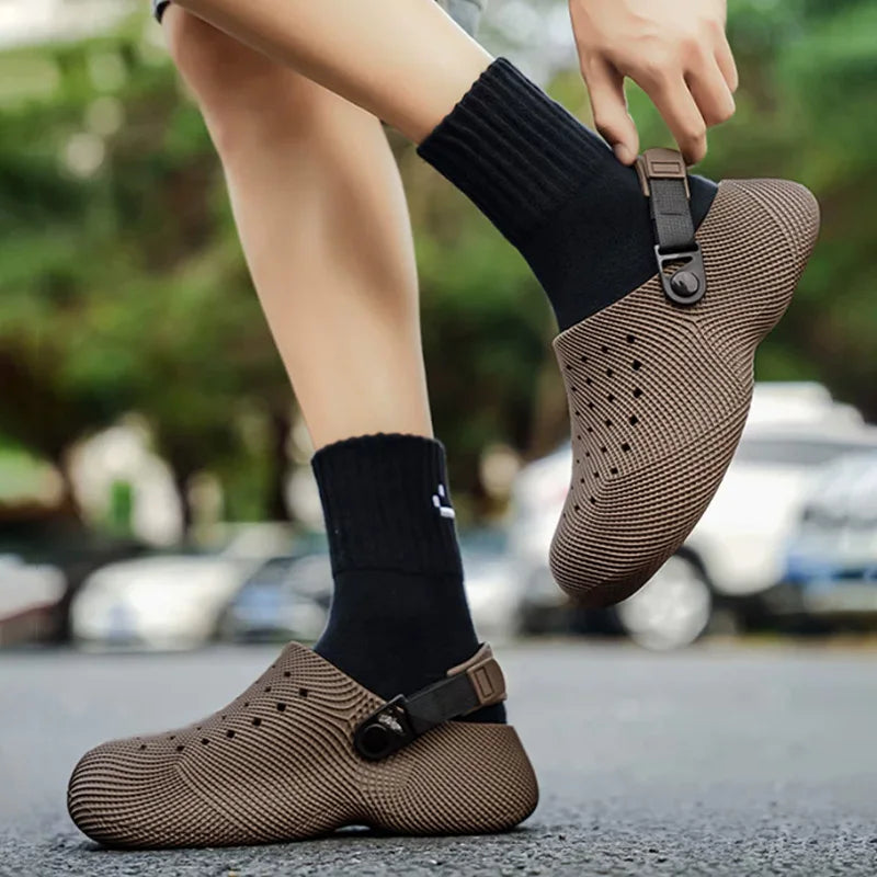 3D Design Chunky Platform Sandals Men 2026 Summer Slip On Non Slip Sport Sandals Men Outdoor Thick Bottom Eva Slippers Beach Pi-Mart