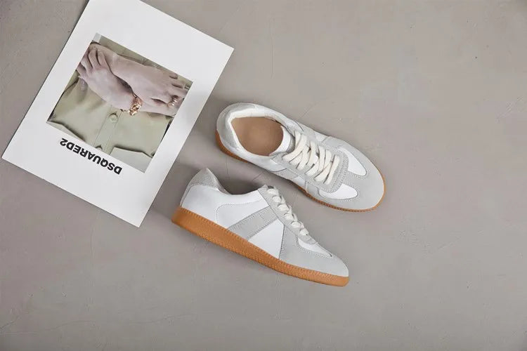 AIYUQI Women's Sneakers 2026 New Genuine Leather Ladies Moral Training Shoes Casual Spring Flat Shoes Women Pi-Mart