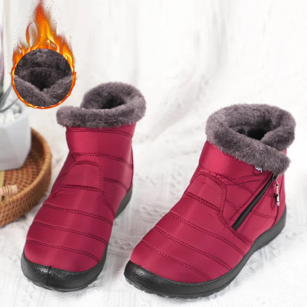 Winter Women Boots Waterproof Snow Boots Plus Size Casual Flat Women Casual Shoes Warm Fur Female Boots Antislip Cotton Shoes LadyShow.Store