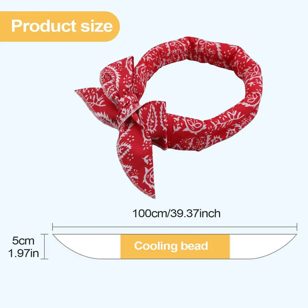 Pet Cooling Scarf Cute Dog Cooling Bandana Adjustable Fast Cooling Cat Cooling Ice Scarf Reusable Cat Collar Pet supplies Pi-Mart
