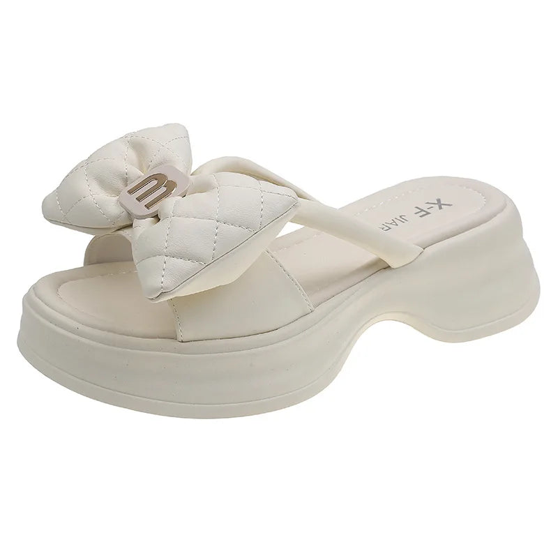 2024 summer New Fashion Women Shoes Slippers Comfortable Platform Shoe High Heels Leisure flower outdoor beach Slipper Women Pi-Mart