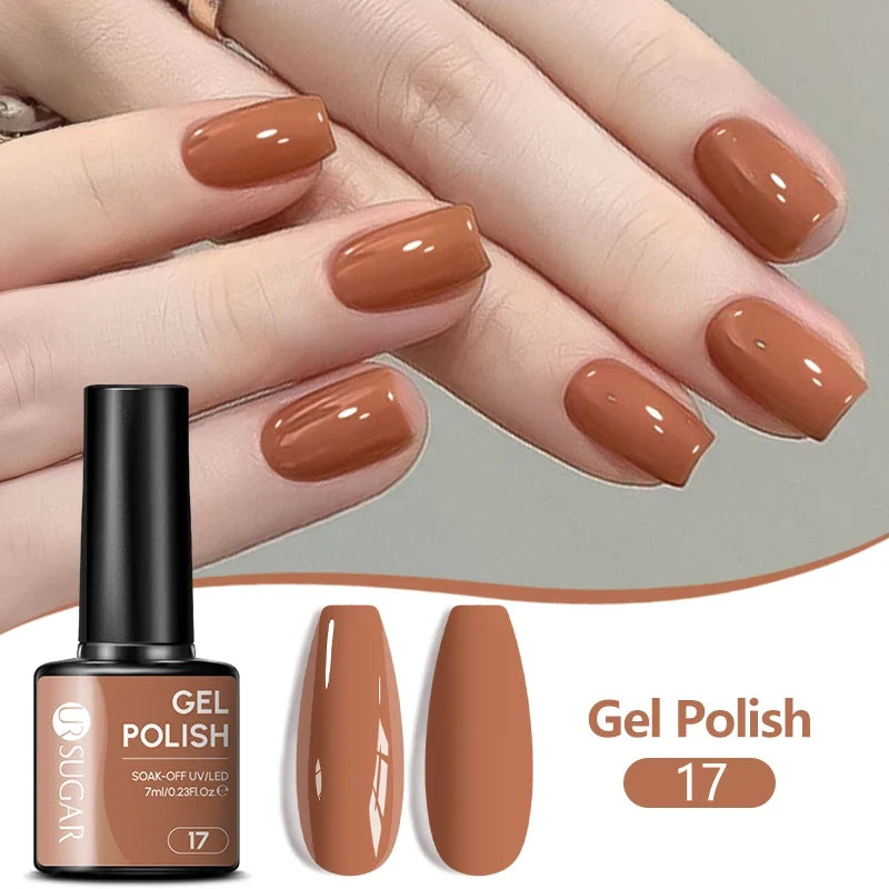UR SUGAR 7ML Nail Gel Fresh Macaron 107 Colors All For Manicure Semi Permanent Soak Off LED UV Long-Lasting Nail Art Varnish Tri Light Beauty