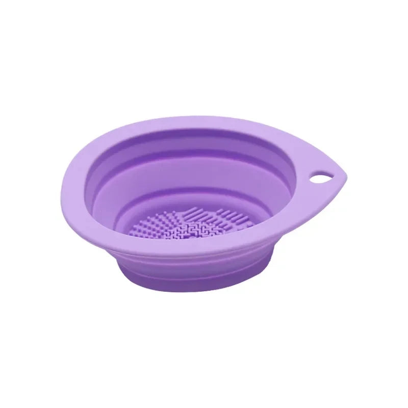 Silicone Makeup Brush Cleaner Folding Powder Puff Cleaning Bowl Eyeshadow Brushes Washing Soft Mat Beauty Tools Scrubber Box Pi-Mart