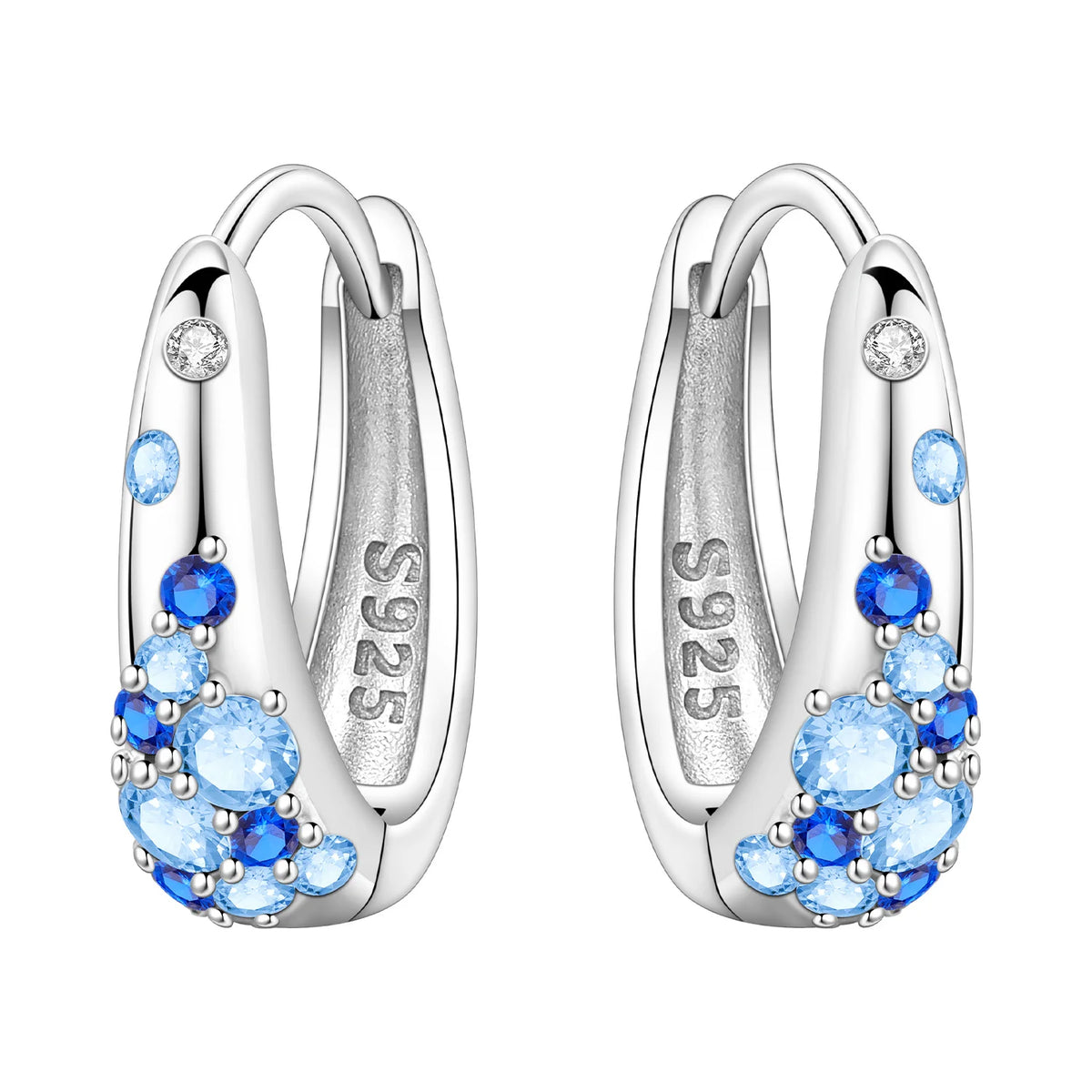 PANPOKI S925 Sterling Silver Purple Zircon Series Earrings Hoop Earrings For Women Jewelry Original Party Trendy Gifts Pi-Mart