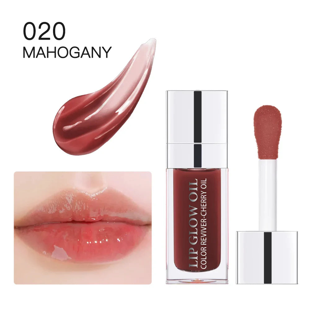 Crystal Jelly Moisturizing Lip Oil Plumping Lip Gloss Makeup Sexy Plump Lip Glow Oil Tinted Lip Plumper LadyShow.Store