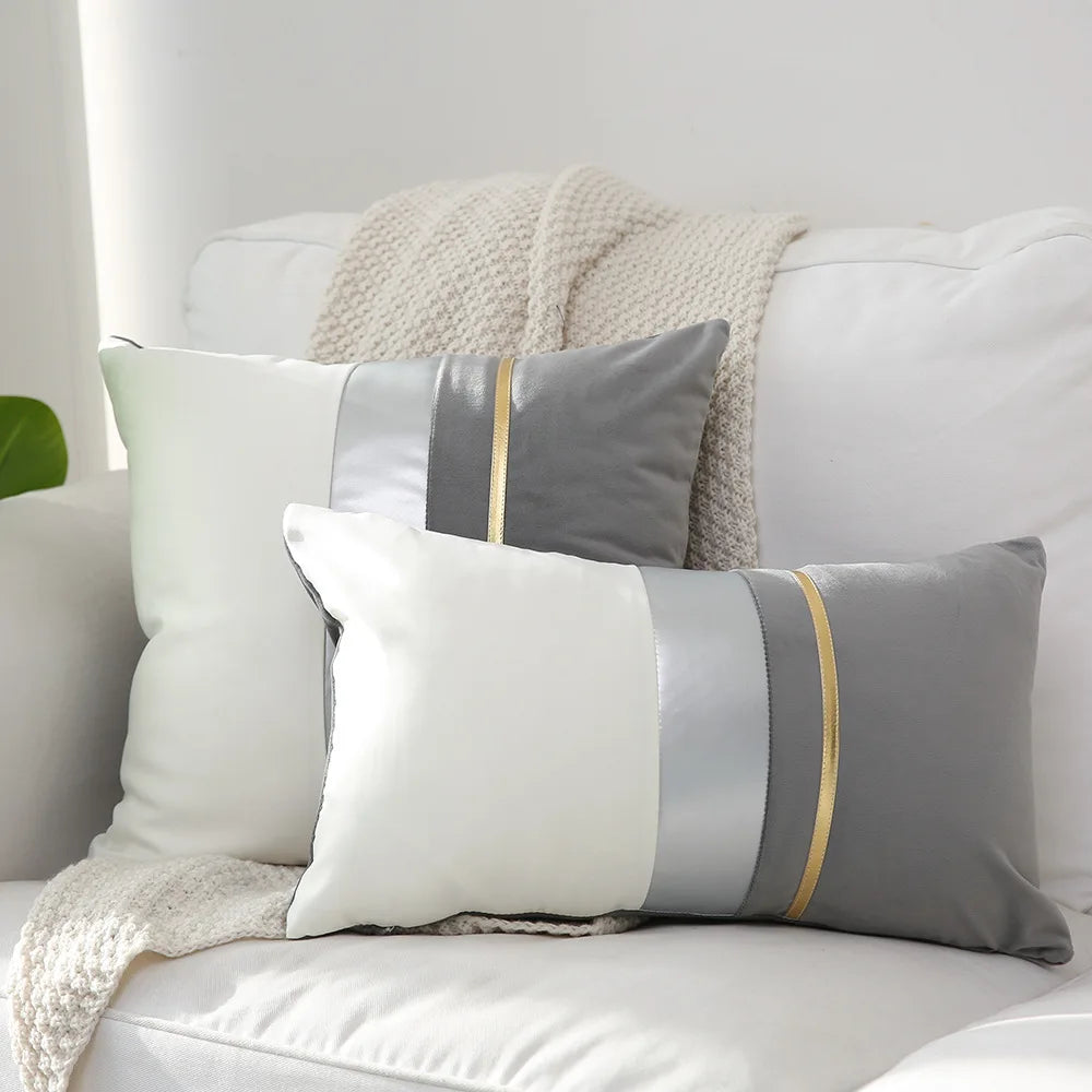 Luxury Velvet Cushion Cover, Patchwork Design Pillow Case, Home Decor, Sofa Pillows, 45x45cm, 30x50cm Pi-Mart