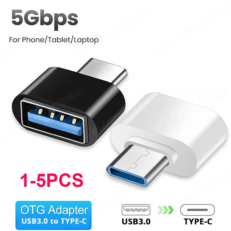 1/5 PCS New Universal Type-C to USB 2.0 OTG Adapter Connector for Mobile Phone USB2.0 Type C OTG Cable Adapter Pi-Mart