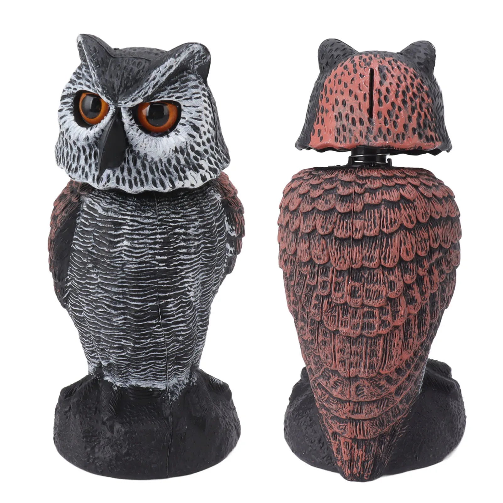 Owl Decoy Plastic Shake Head Owl Decoy To Scare Birds Away Scarecrow Fake Owl Outdoor Garden Decoration Owl Decoy to Scare Birds LadyShow.Store