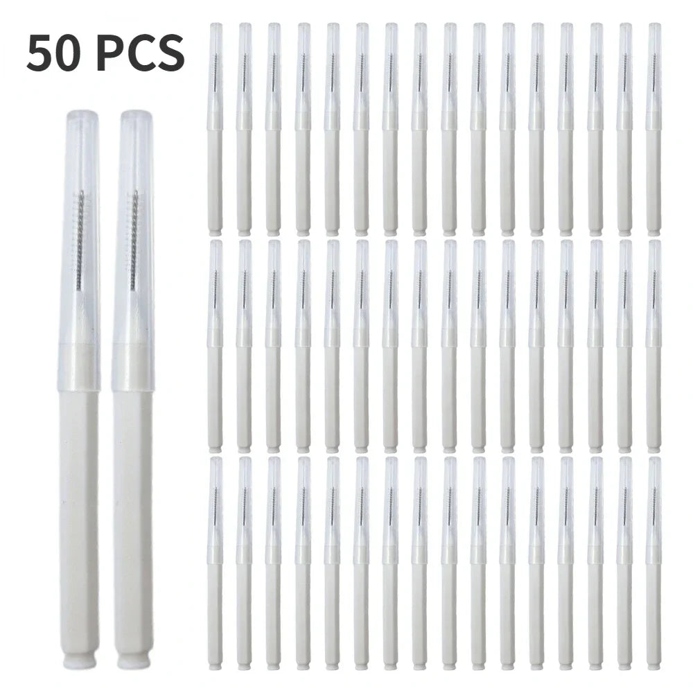 10/50PS Portable Mini Eyebrow Brushes Disposable Eyelash Brow Lifting Brush Applicators Lash Extension Comb Beauty Makeup Tools Tri Light Beauty