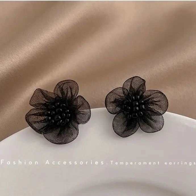 New Fashion Sweet Design Spring/Summer Blue Pink Enamel Flower Light Luxury High End Earrings Party Gifts for Women Jewelry Pi-Mart