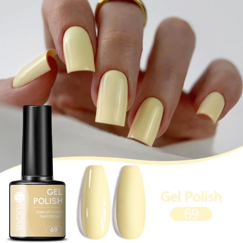 UR SUGAR 7ML Nail Gel Fresh Macaron 107 Colors All For Manicure Semi Permanent Soak Off LED UV Long-Lasting Nail Art Varnish Tri Light Beauty