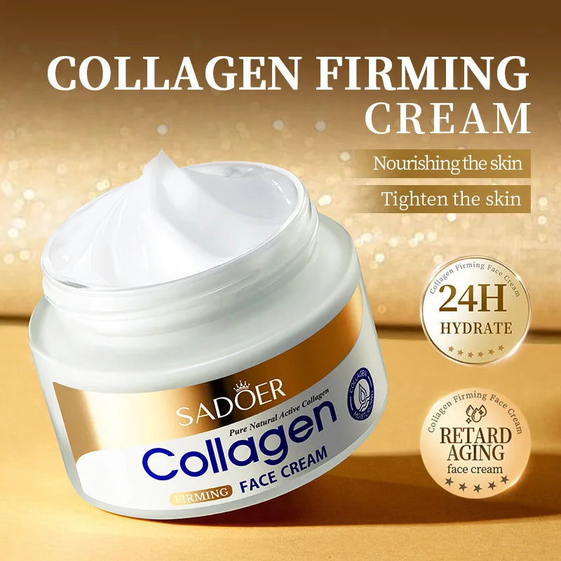 SADOER Collagen Anti-wrinkles Face Cream sknicare Moisturizing Hydrating Anti-aging Faical Cream Beauty Face Skin Care Products Tri Light Beauty