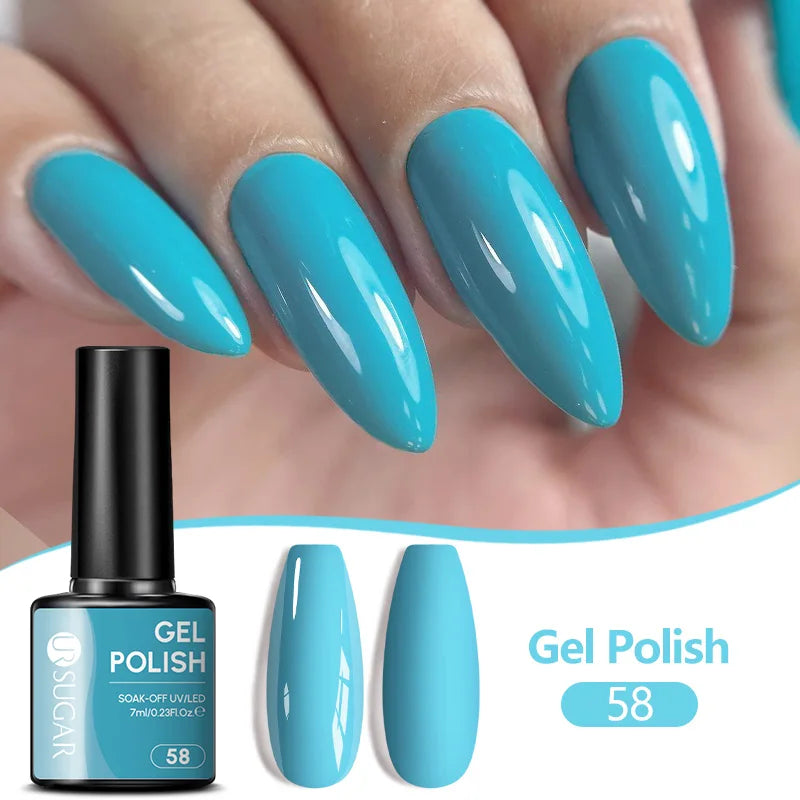 UR SUGAR 7ML Nail Gel Fresh Macaron 107 Colors All For Manicure Semi Permanent Soak Off LED UV Long-Lasting Nail Art Varnish Tri Light Beauty