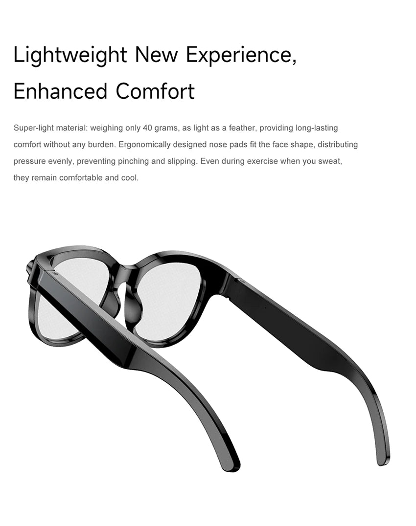 Lenovo 2026 New 8K AI Translation AI Smart Glasses Bluetooth Calling Music Player Camera Control Anti Blue Light Sunglasses Pi-Mart