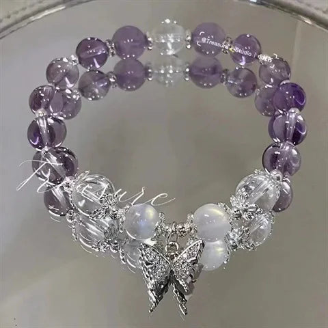 New Simple Beads Crystal Bracelet For Women Girls Korean ins Flower Fox Feather Tassel Bracelets Best Friend Jewelry Gifts 2024 Pi-Mart