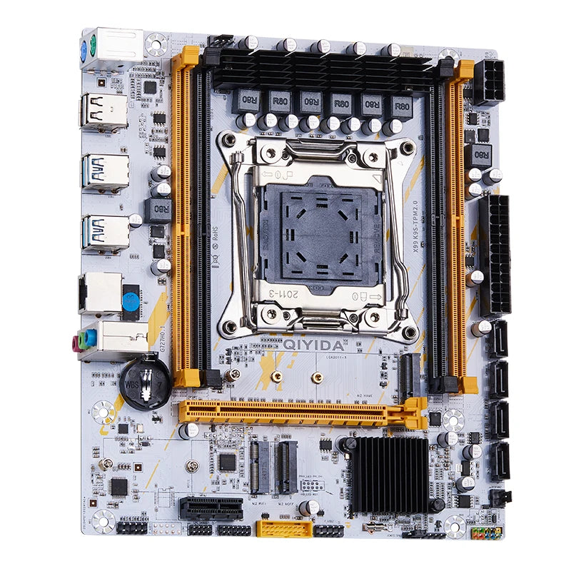 QIYIDA X99 Motherboard LGA2011-3 Slot SATA3.0 USB3.0 NVME M.2 NGFF WIFI Support DDR4 Memory and Xeon E5 V3 V4 Processor TPM14PIN Pi-Mart