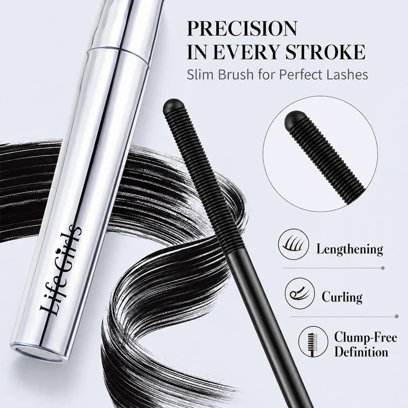 Life girls Waterproof Eyelash Primer Mascara, Lengthening Curling Lash Base, Smudge-Proof Long Lasting Black Brown Eye Makeup Pi-Mart