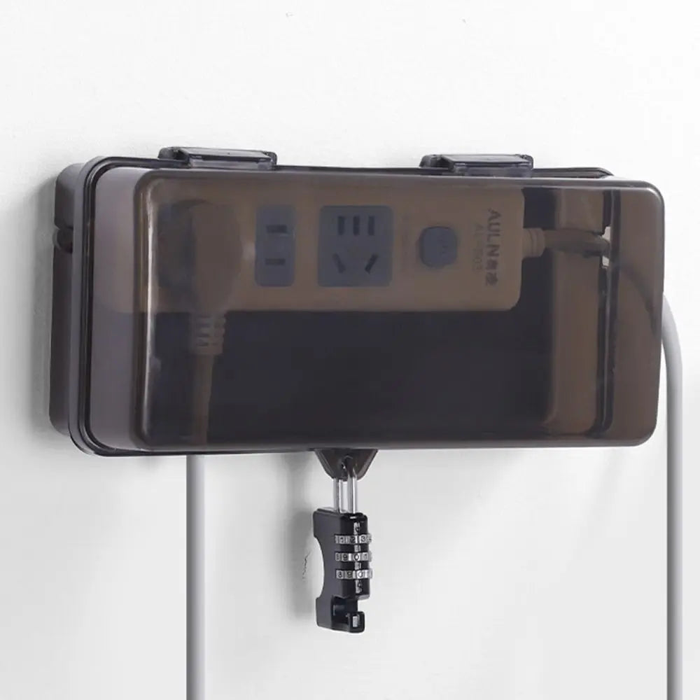 Durable Plastic Plug Box Anti-theft Waterproof Cable Management Box Protect Outlet Weatherproof Extension Lead Cover Outdoor Pi-Mart