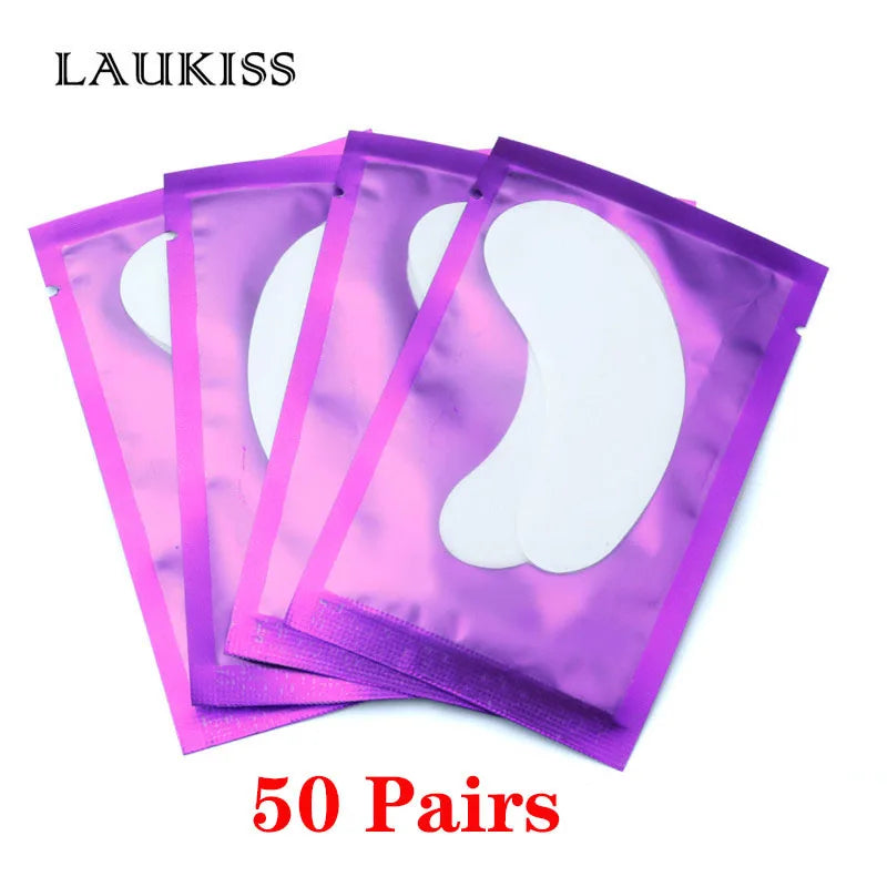 25/50/100Pairs Eye Patches Under Eyelash Pads for Building Paper Patches Lint Free Stickers for False Eyelashes LAUKISS LadyShow.Store