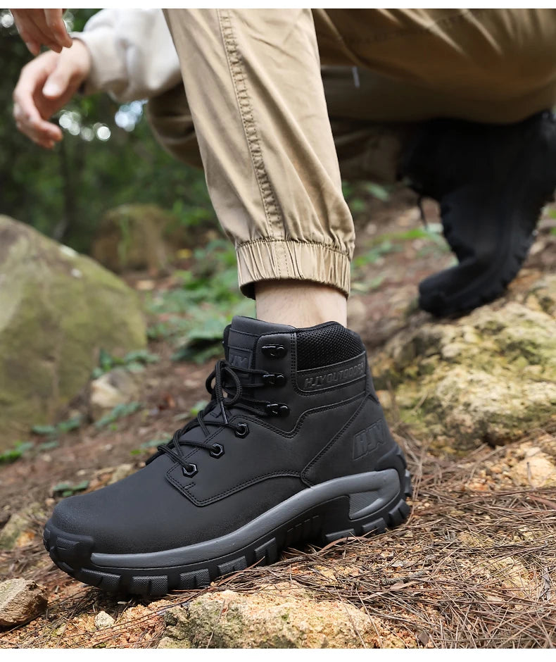 New Men's Boots Fashion Outdoor Boots Breathable Hiking Boots Autumn Shoes Sneakers Lightweight Non-slip Men Desert Ankle Boots Pi-Mart