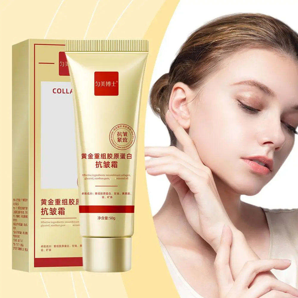 Gold Collagen Anti Wrinkle Cream Facial Tightening Moisturizing Fade Facial Fine Lines Facial Skin Care Products Pi-Mart