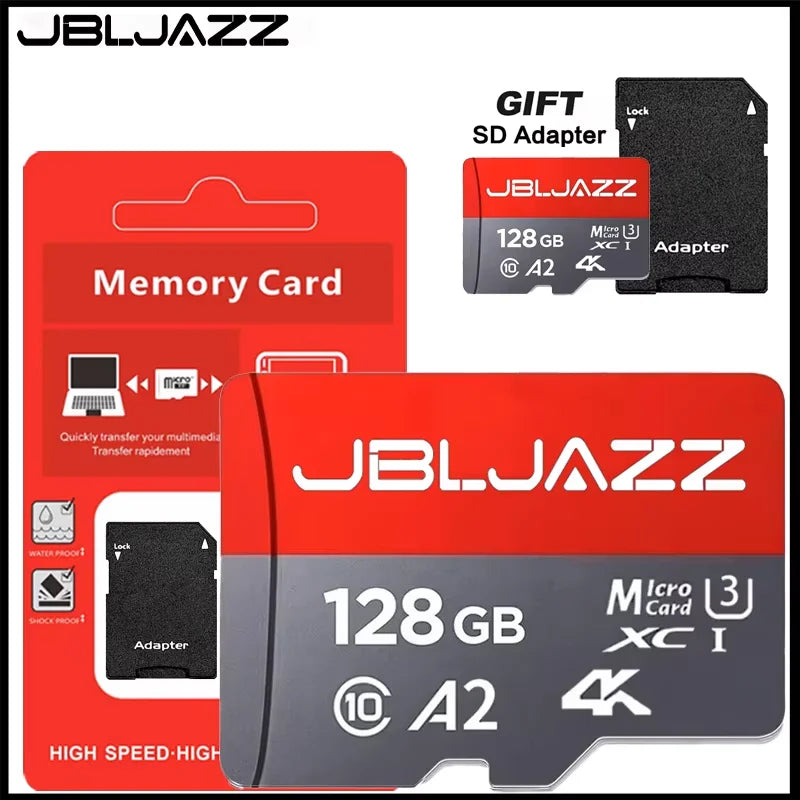 Class 10 Micro TF SD Card 256GB 512GB 64GB Memory Card High Speed Flash A2 Mini TF SD Card for Smartphone Camera Flash Storage Pi-Mart