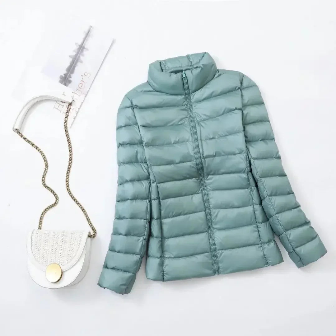 Plus Size down Jacket Female Short Ultra Lightweight Packable Puffer Coats Women Fashion 15 Colors Warm Slim Fit Parkas 7XL LadyShow.Store