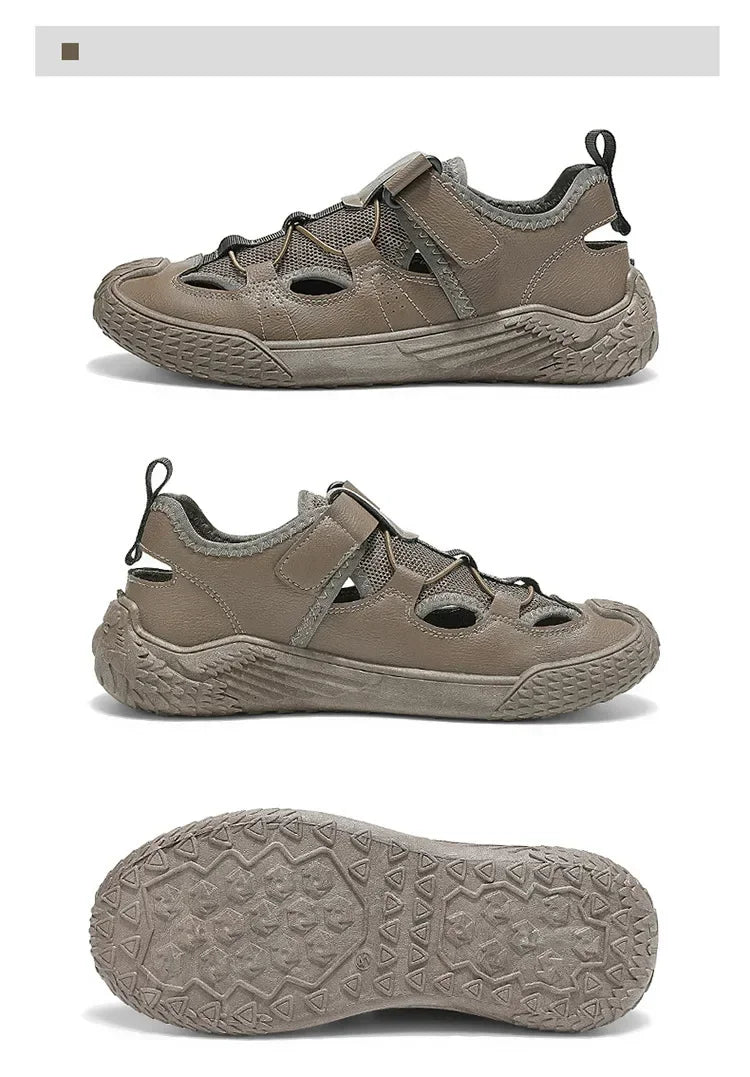 Large Size Sandals for Men, 2026 New Style, Trendy, Versatile, Casual Sports Sandals, Soft-Soled Hollow Beach Shoes for Men Pi-Mart