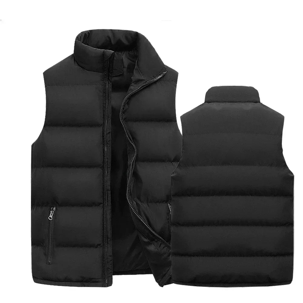 White Vest Jacket Men Slim Fit Stand Collar Sleeveless Puffer Jackets Spring Autumn Casual Waistcoat Men Warm Coat 2024 Trends LadyShow.Store