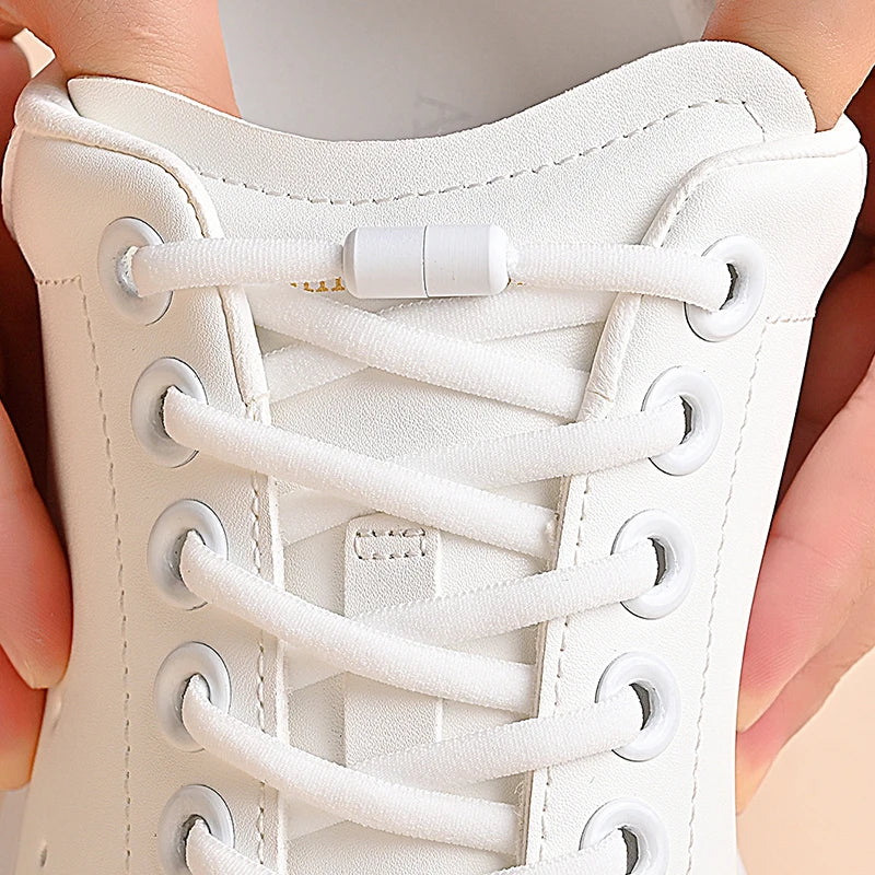 Elastic No Tie Shoelaces Semicircle Shoe Laces For Kids and Adult Sneakers Shoelace Quick Lazy Metal Lock Laces Shoe Strings Pi-Mart