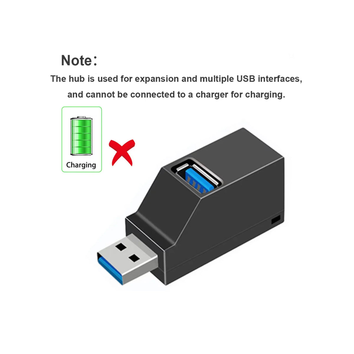 USB 3.0 HUB Adapter Extender Mini Splitter Box 1 to 3 Ports High Speed USB 2.0 For PC Laptop U Disk Card Reader Pi-Mart