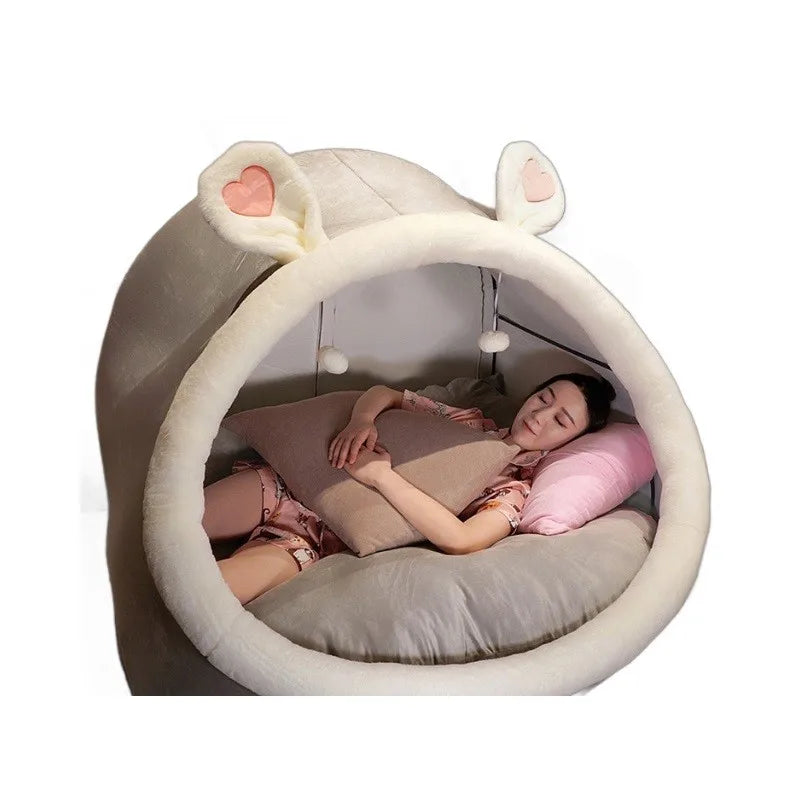 Cute Oversized Adult Child Plush Tent Cozy House Lazy Person Sofa On The Ground Cat's Nest Christmas Cushions Sitting Cushion Pi-Mart