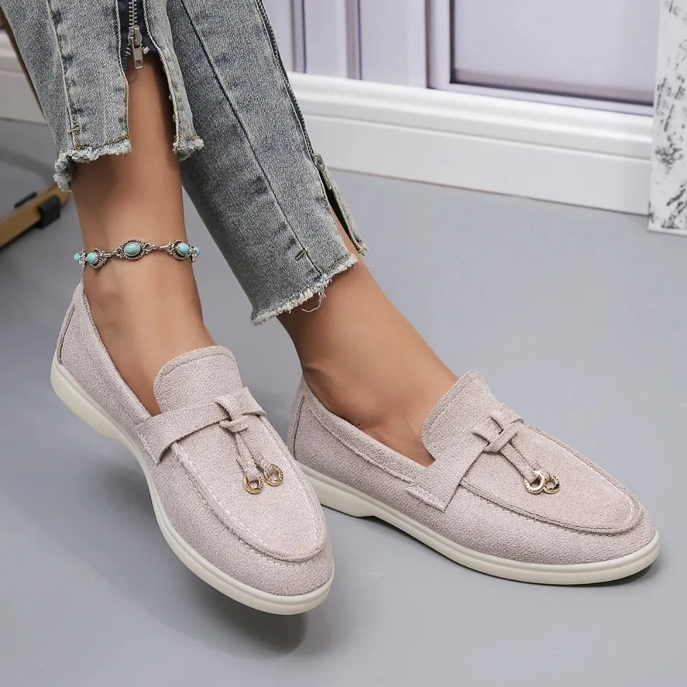 Comfortable Spring and Autumn New Large Size Soft Sole Women's Shoes British Style Fashion Flat Shoes Comfortable Casual Shoes Pi-Mart