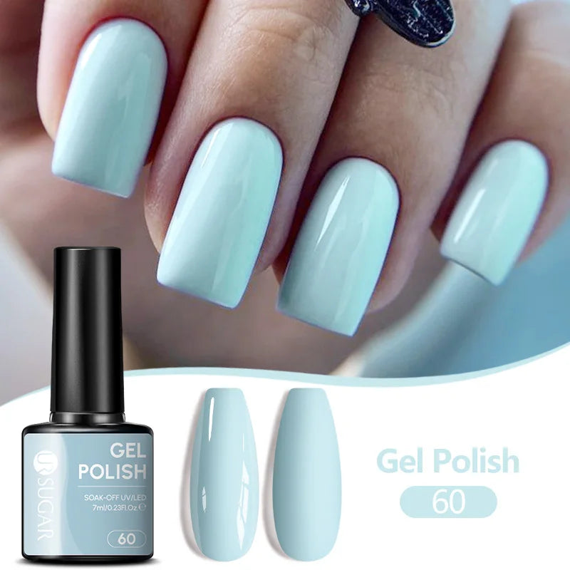 UR SUGAR 7ML Nail Gel Fresh Macaron 107 Colors All For Manicure Semi Permanent Soak Off LED UV Long-Lasting Nail Art Varnish Tri Light Beauty