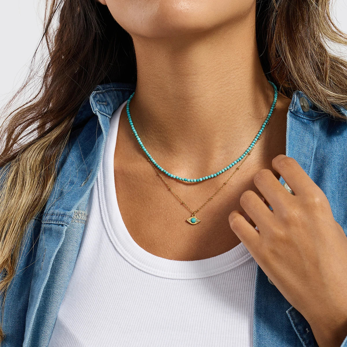 Zora Y2K Trendy 18K Gold Color Plated Sun Cross Fish Moon Pendant Multi Layer Necklace Waterproof Stainless Steel Women Jewelry Pi-Mart
