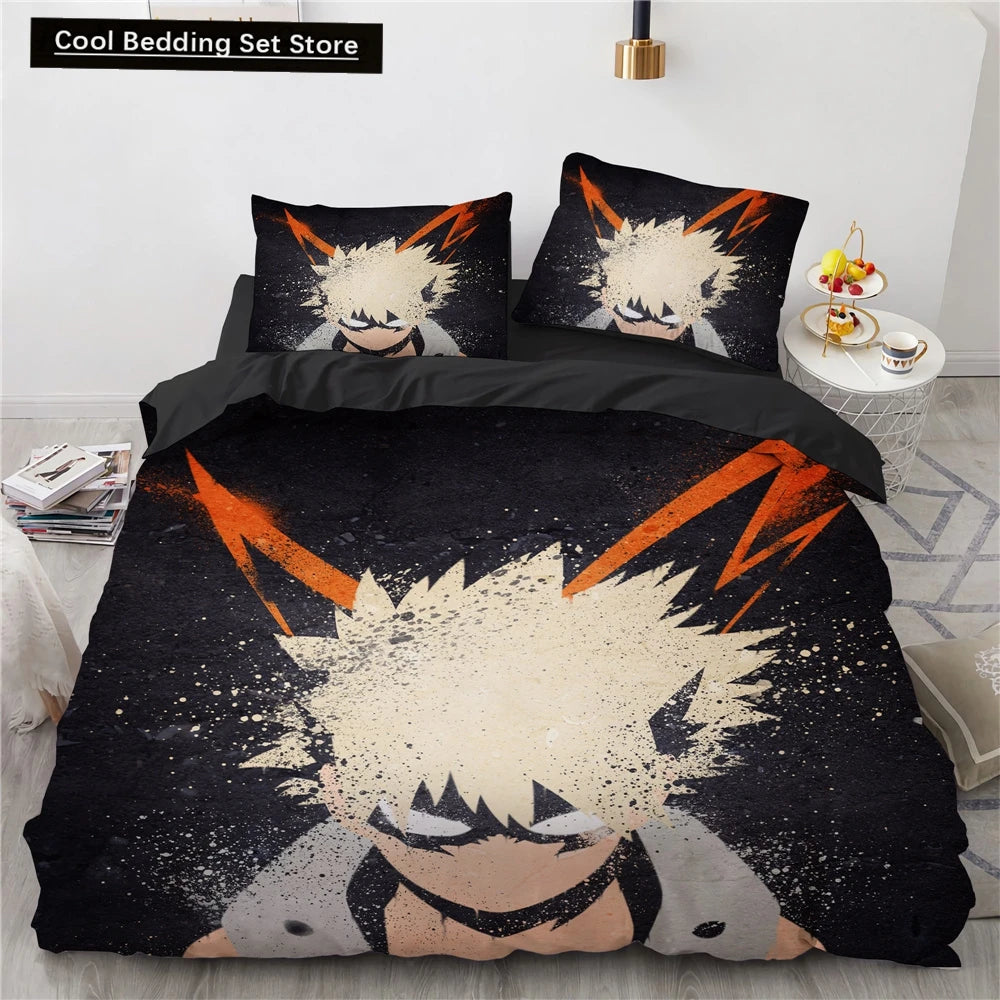 New Anime My Hero Academy Bedding Set Anime Characters Duvet Cover 3D Cartoon Polyester Quilt Cover Queen King Size Kids Boys Pi-Mart