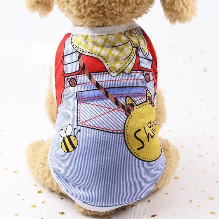 Pet Dog Clothes Cartoon Clothing Puppy Dogs Soft Vests Summer Shirt Casual T-Shirt for Small Pet Supplies Pi-Mart