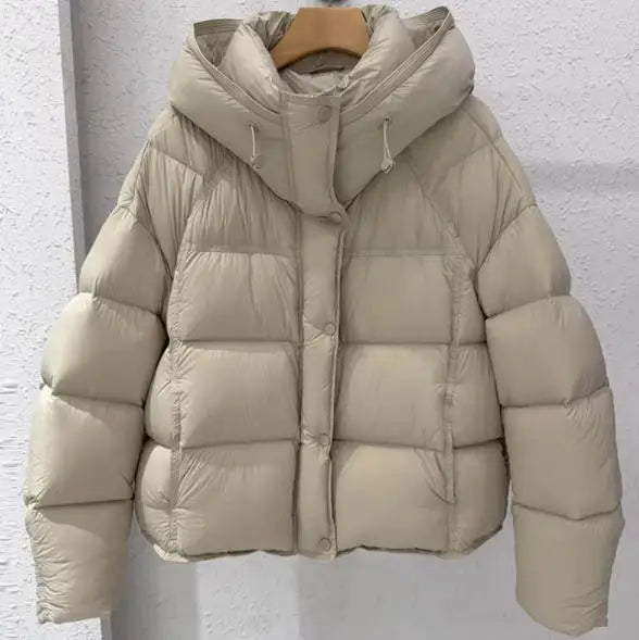 ZAROY Women's Thick Warm Cotton Jacket With Rhinestones Winter Casual Stand Collar Zipper Pocket Down Coat Puffer куртка LadyShow.Store