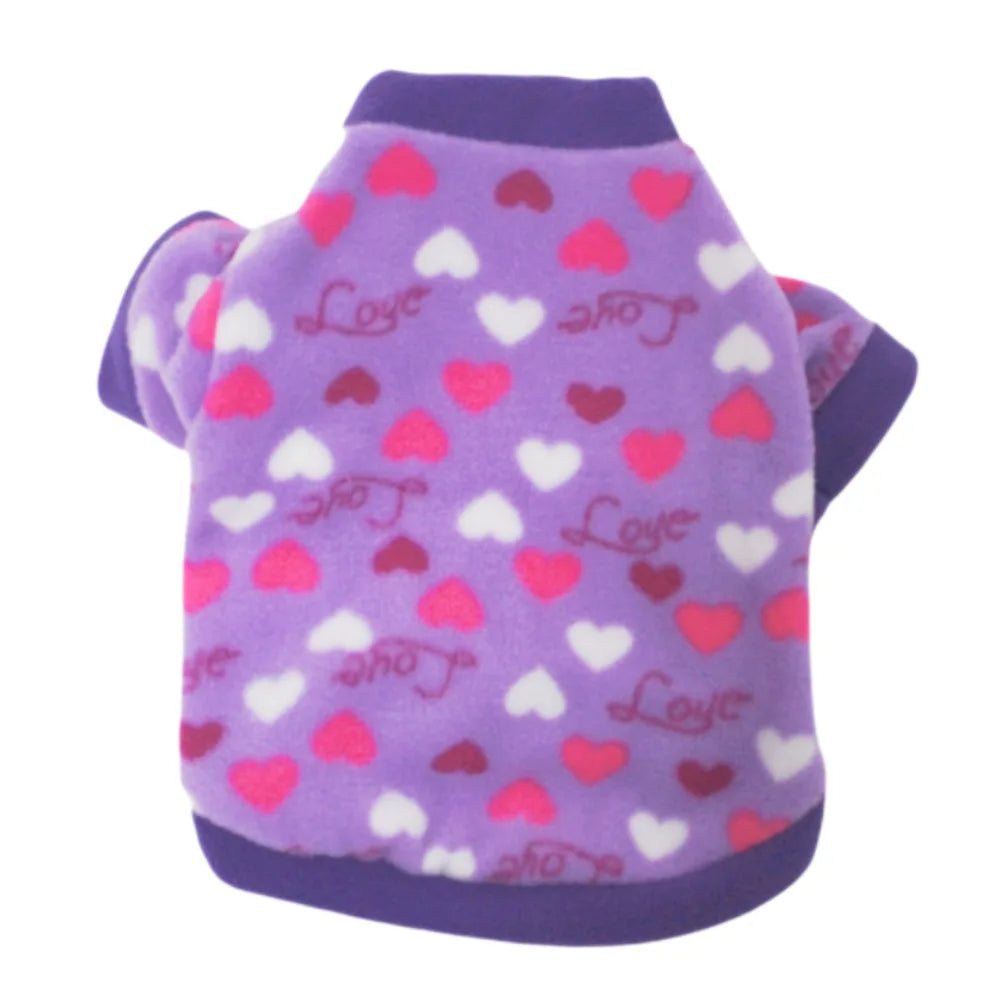 Chihuahua Clothes Cute Printed Small Dog Clothes French Bulldog Dogs Clothes Pets Warm Fleece Dog Winter Coat Puppy Dog Costume Pi-Mart