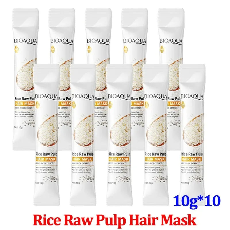 Rice Magic Keratin Hair Mask 5 Seconds Repair Damaged Frizzy Hair Soft Smooth Shine Moisturizing Nourishing Hair Root Care Tri Light Beauty