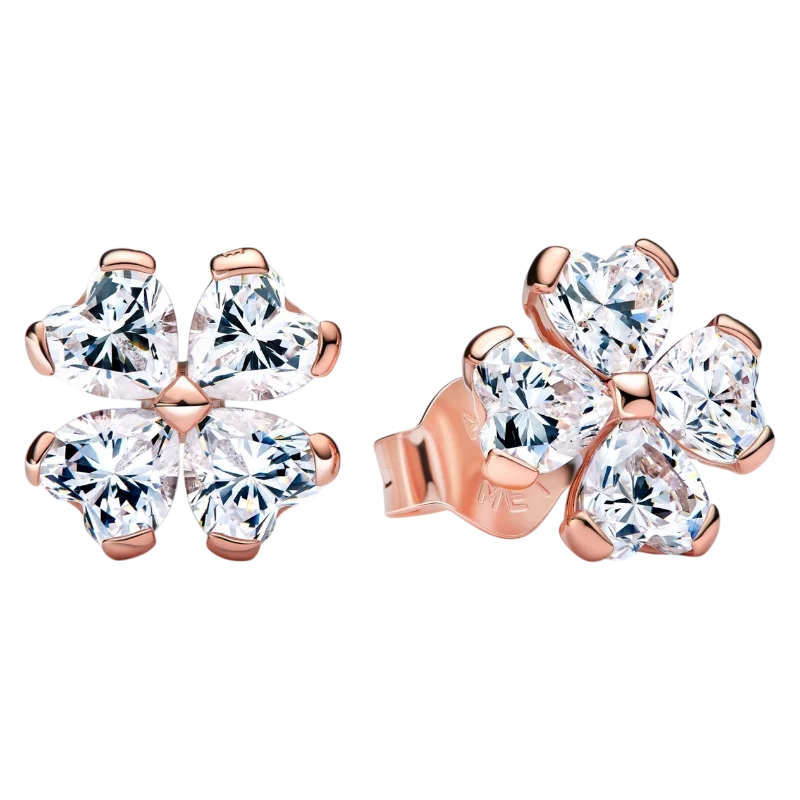2026 Latest 925 Silver Exquisite Rose Gold Charm Earrings Personalized Pendant Beads, Fashionable Birthday Gift Gifts Pi-Mart