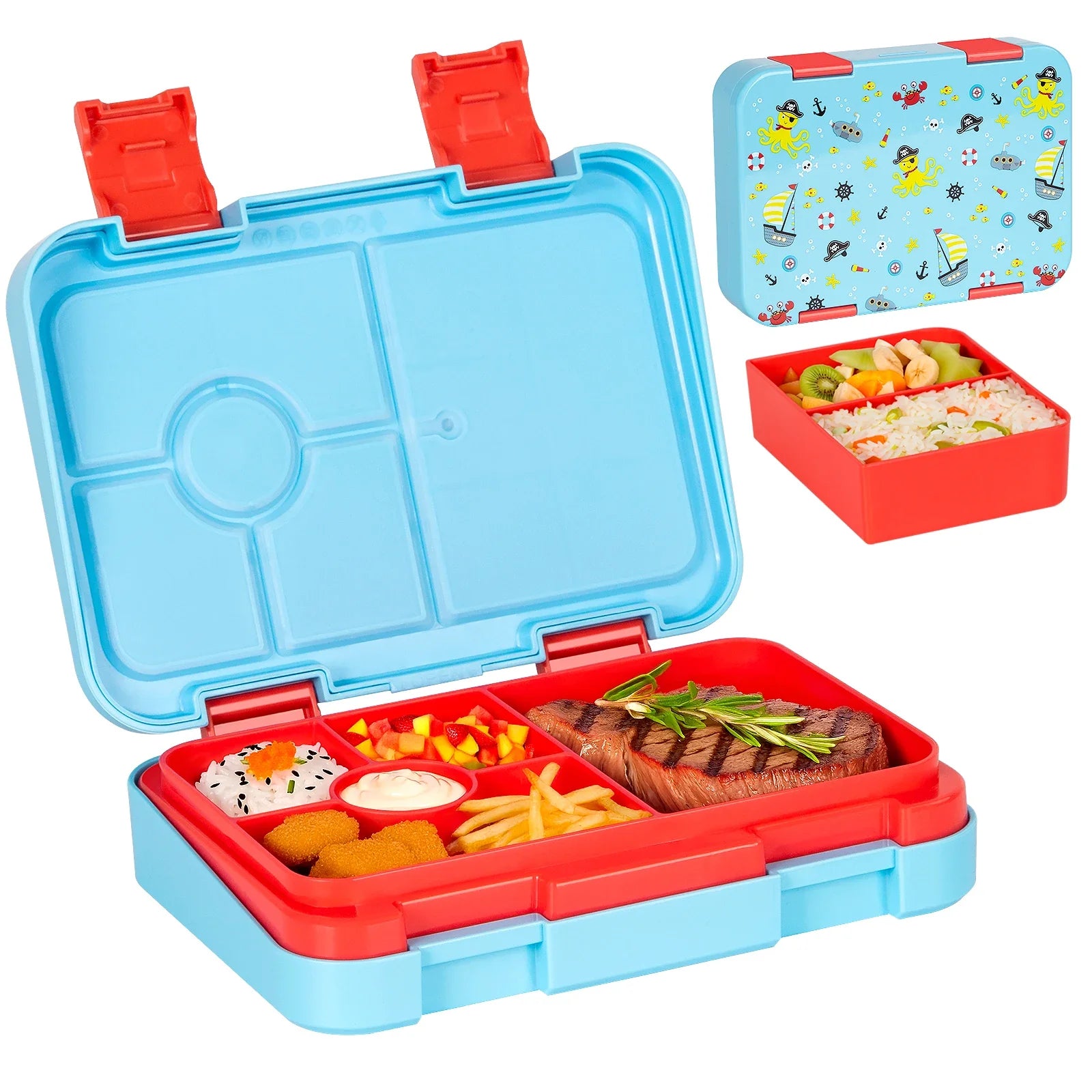 Adorable Kids Lunch Box Student Microwave Safe Travel Bento Box Halloween Container Portable Leak Proof Fruit Salad Bento Box LadyShow.Store