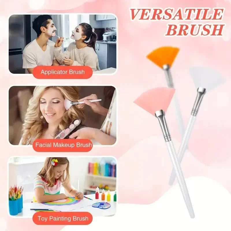 3/6/12 Pieces Facial Fan Mask Brushes Soft Mask Brush Applicator Esthetician Facial Mask Brushes For Women Girls Cosmetic Tools Tri Light Beauty