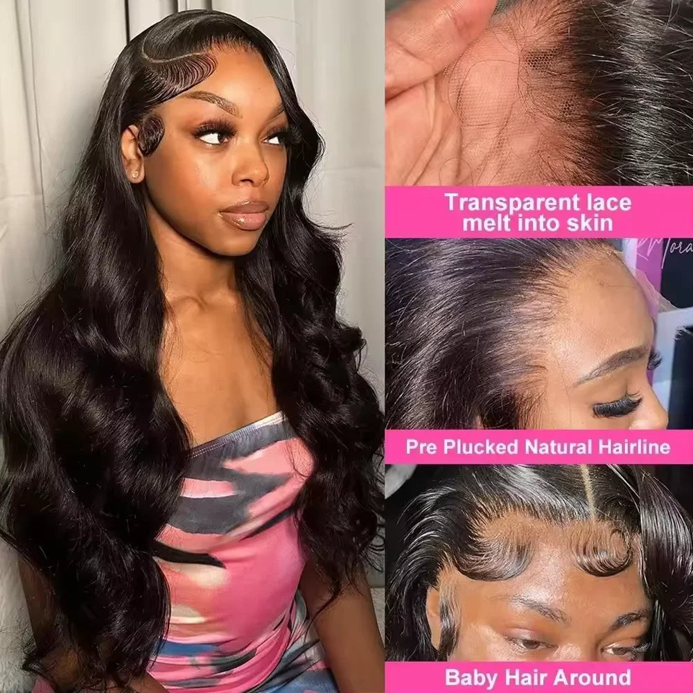 Raw Peruvian Body Wave 250% Density 40 42 inch 13x6 HD Lace Front Human Hair Wigs 13x4 Frontal Wigs Women Glueless Closure Wigs LadyShow.Store