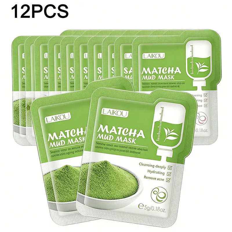12pcs Sakura Mud Mask Brightening Hydrating Face Mask Luminous Skin Clean Facial Cleansing Clay Hydrating Anti Wrinkle Skincare Pi-Mart