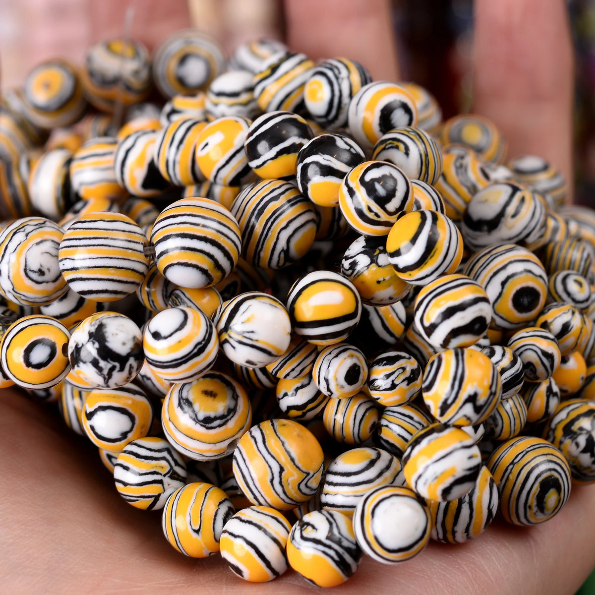 Natural Stone Beads Lava Jaspers Tiger Eye Quartz Agates Round Loose Beads for Jewelry Making DIY Bracelet Accessories 4-12MM Pi-Mart