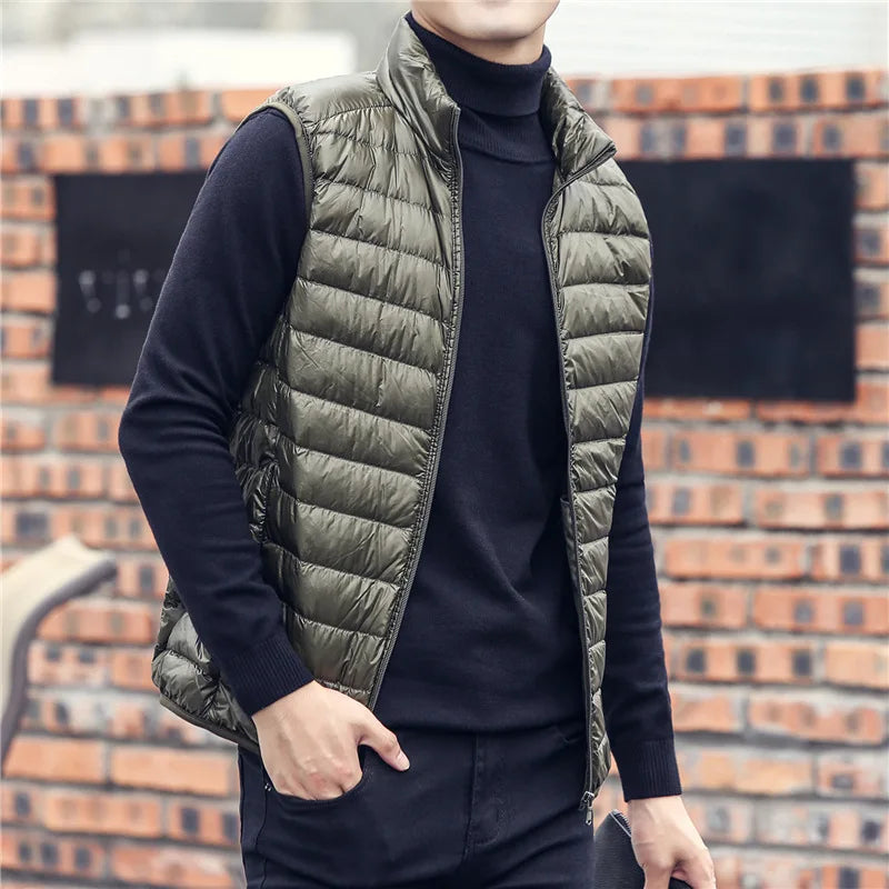 Men's Sleeveless Puffer Jackets Fashion Brand Men Down Vest Coats New Winter Casual Lightweight Down Duck Vest Coats Male LadyShow.Store