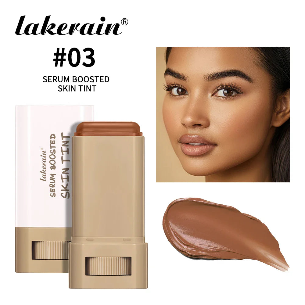Skin Tint Foundation Stick Eraser Concealer Foundation Stick Serum Boosted Smooth Plumper Hight Coverage Travel Bronze Foundatio LadyShow.Store
