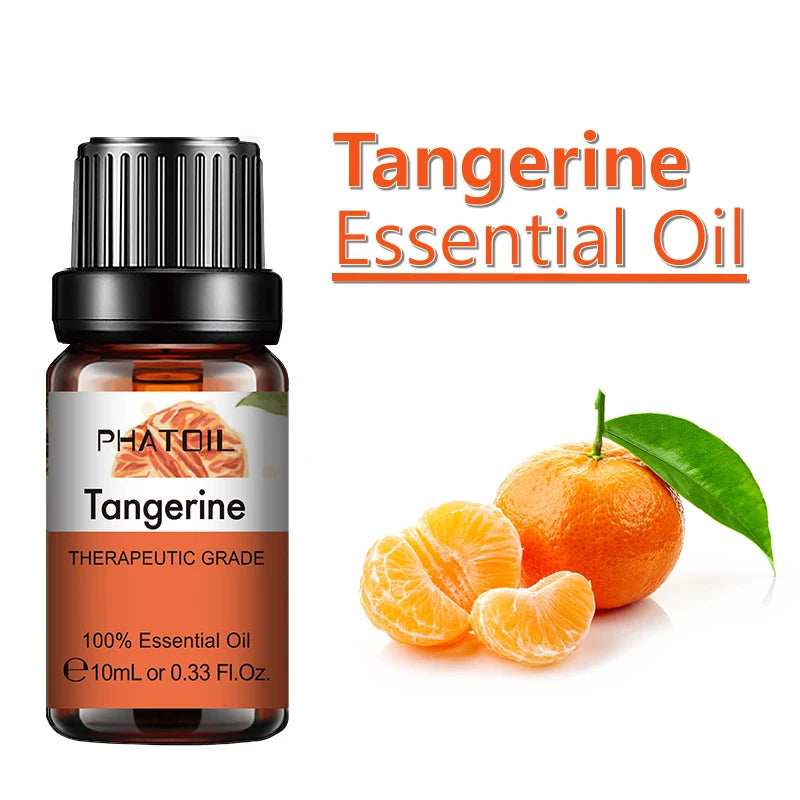 PHATOIL 10ml Ginger Essential Oil for Perfume Candles Making Spa Massage Humidifier Rose Jasmine Pine Needles Tangerine Thyme Pi-Mart