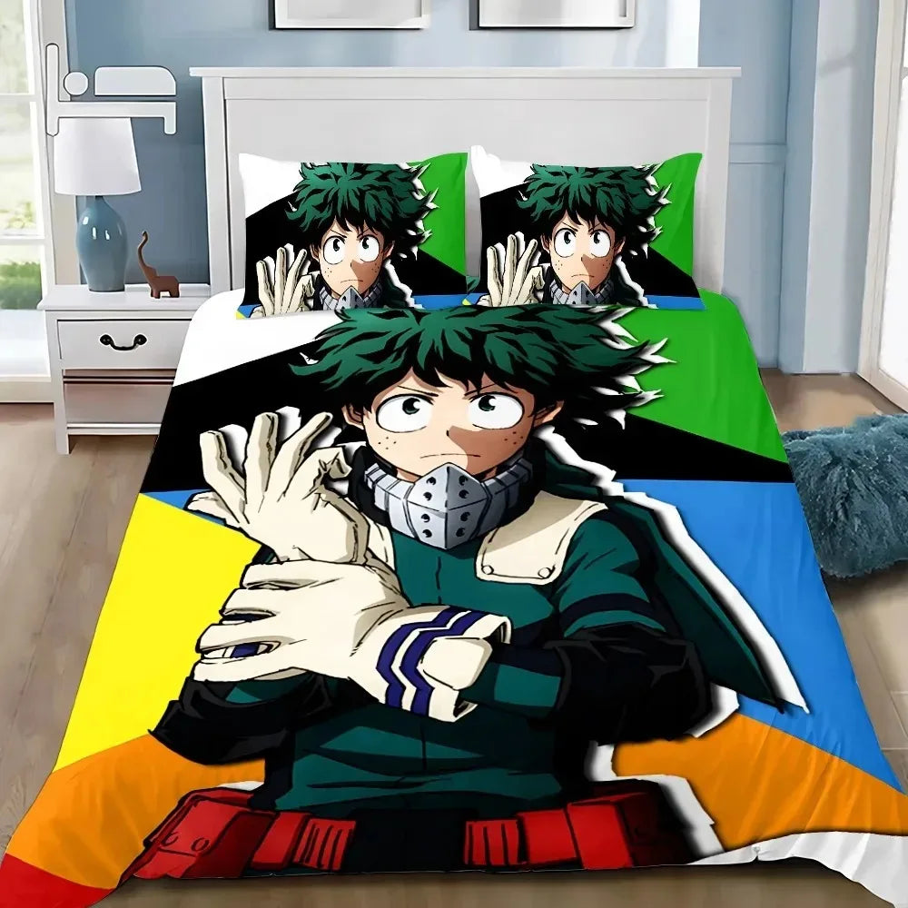 Japan Anime My Hero Academia Bedding Sets Exquisite Bed Supplies Duvet Cover Bed Comforter Set Bedding Set Luxury Birthday Gift Pi-Mart